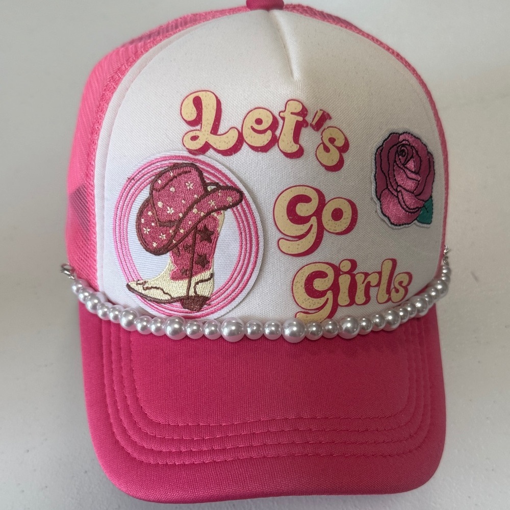 Pink and White 'Let's Go Girls' Cap